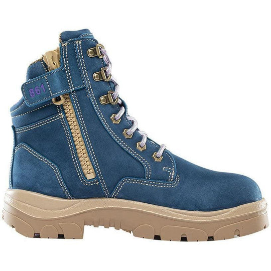 Steel Blue Women's Cross 6" Steel Toe Waterproof Side Zipper Work Boot -Blue- 812861 - Overlook Boots