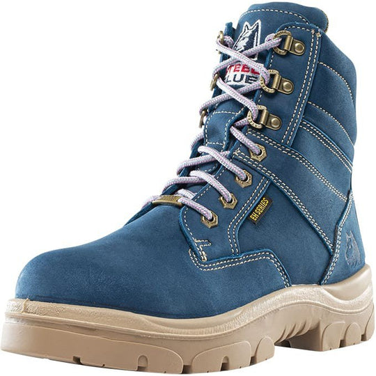 Steel Blue Women's Cross 6" Steel Toe Waterproof Side Zipper Work Boot -Blue- 812861 - Overlook Boots