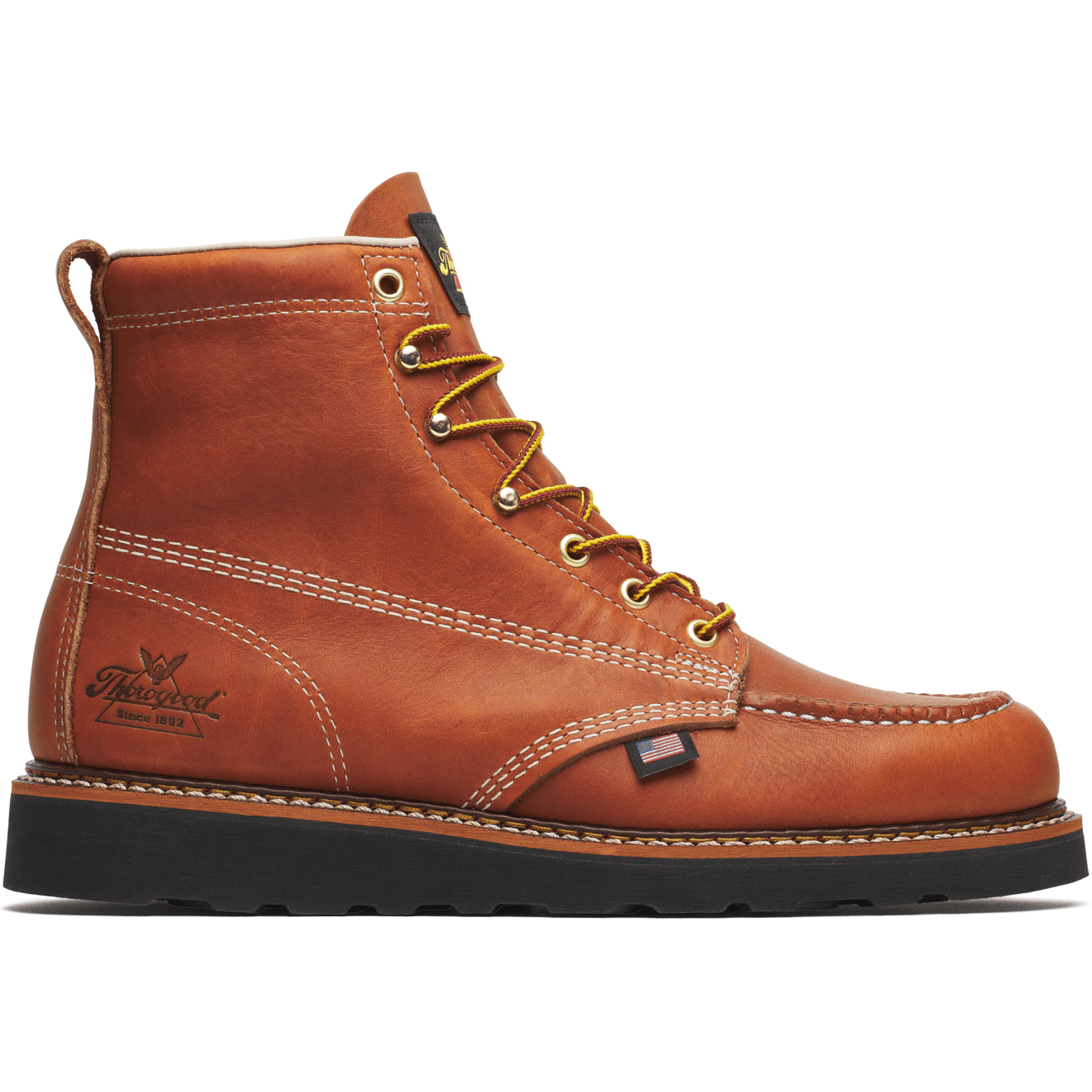 Thorogood Men's American Heritage 6" Moc Toe Work Boot- Tobacco- 814-4188 7 / Medium / Brown - Overlook Boots