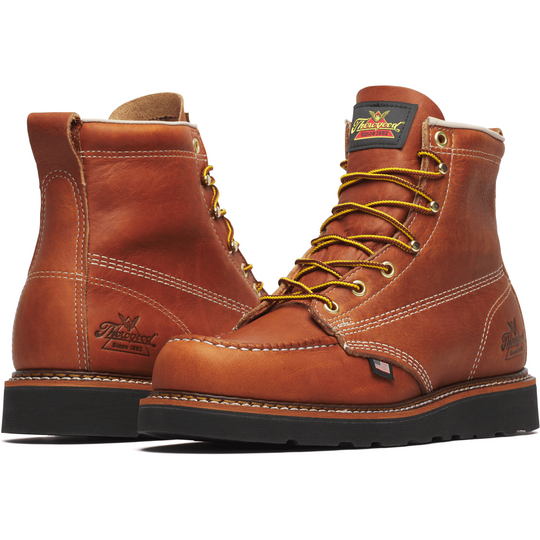Thorogood Men's American Heritage 6" Moc Toe Work Boot- Tobacco- 814-4188 - Overlook Boots