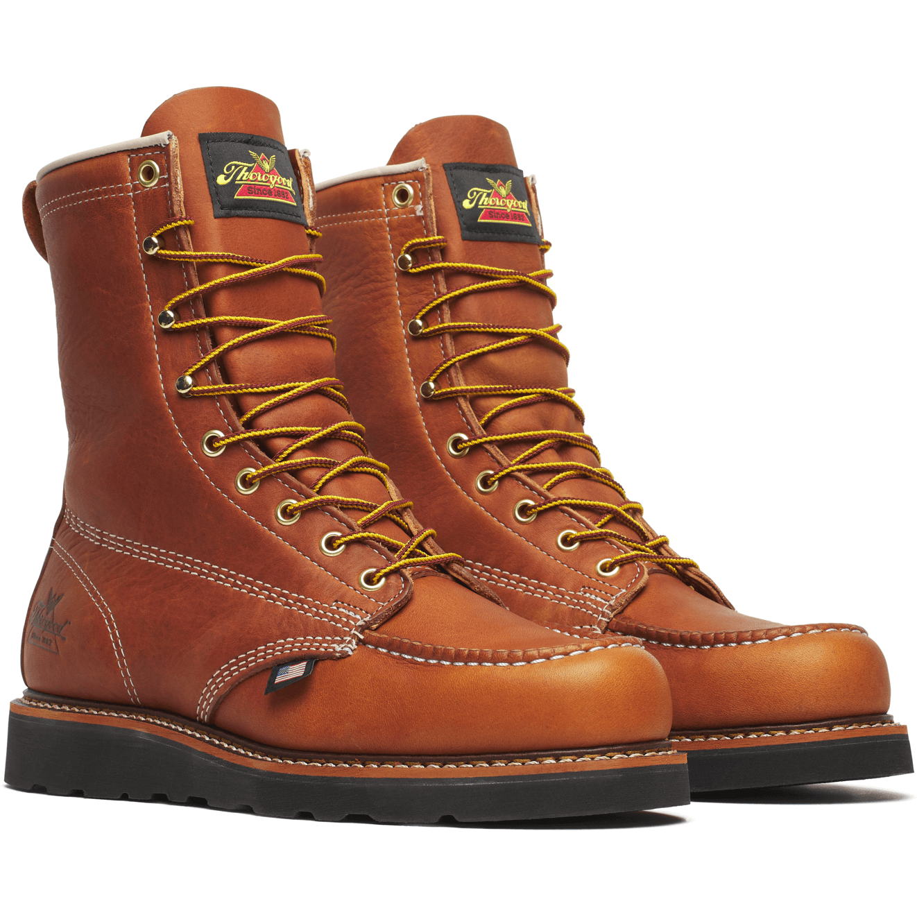 Thorogood Men's American Heritage 8" Moc Toe Work Boot- Tobacco- 814-4288 - Overlook Boots