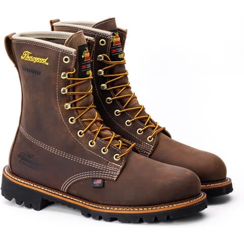 Thorogood Men's American Heritage 8" Waterproof Work Boot -Crazyhorse- 814-4520 7 / Medium / Brown - Overlook Boots