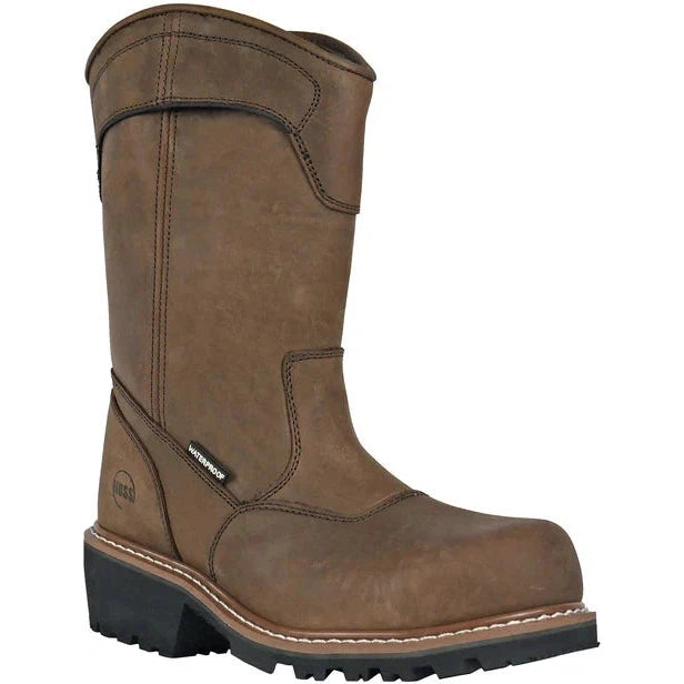 Hoss Men's Buford Composite Toe Waterproof Pull On Logger Duty Boot - Brown 90211 7 / Medium / Brown - Overlook Boots