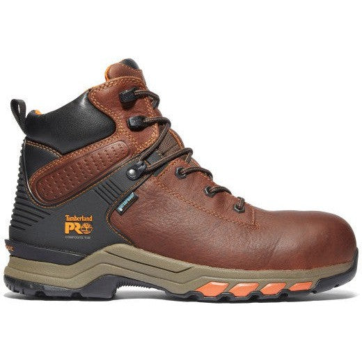 Timberland Pro Men's Hypercharge 6" Composite Toe Waterproof Work Boot- Brown- TB1A1Q54214 7 / Medium / Brown - Overlook Boots