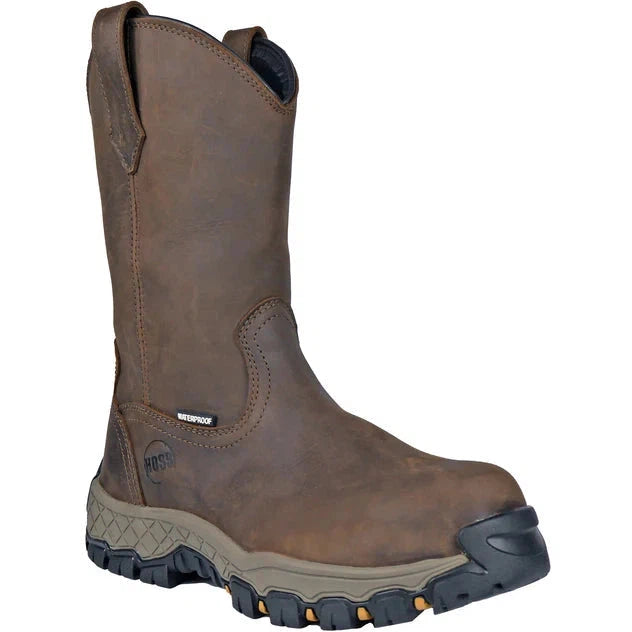 Hoss Men's Recon 11" Composite Toe Waterproof Wellington Work Boot- Brown- 94011 7 / Medium / Brown - Overlook Boots