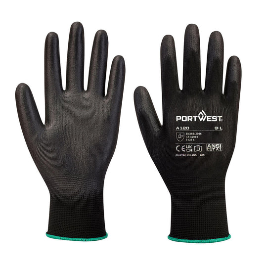 Portwest PU Palm Glove - Black - A120 2X-Large / Black - Overlook Boots