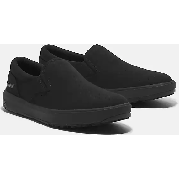 Timberland Pro Men's Burbank Soft Toe Slip On Work Shoe -Black- TB0A619Y001 - Overlook Boots