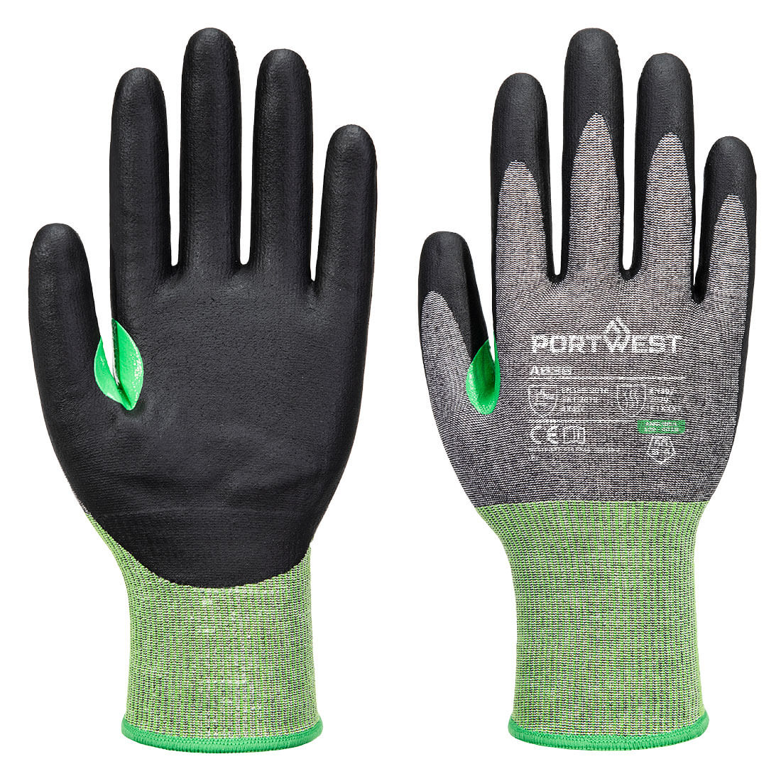 Portwest CS Cut C18 Nitrile Glove A3 - Gray/Black - 12 Pack - A636 XS - Overlook Boots