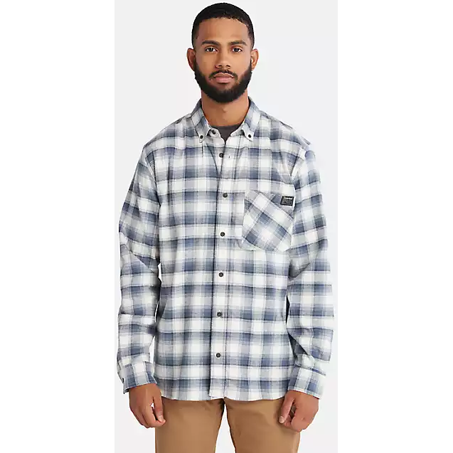 Timberland Pro Men's Woodfort Lightweight Flex Shirt -Indigo- TB0A64AWB05 Small / Vintage Indigo Yarn-Dyed - Overlook Boots