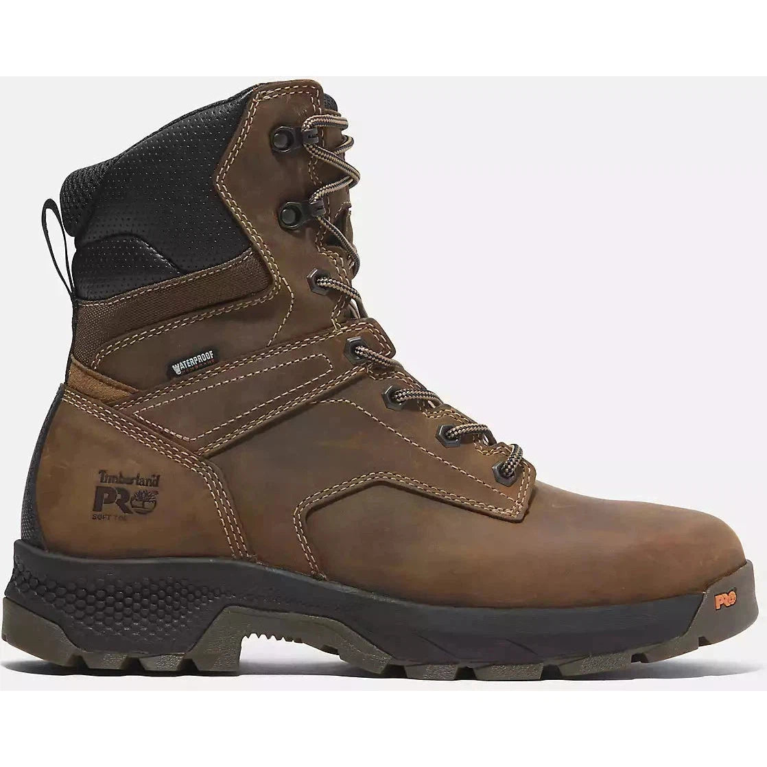 Timberland Pro Men's Titan Evolution 8" Plain Toe Waterproof Work Boot -Brown- TB0A66QQEM4 7 / Medium / Brown - Overlook Boots