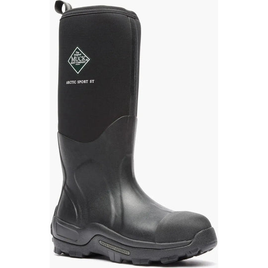 Muck Men's Arctic Sport Tall Steel Toe Waterproof Rubber Work Boot - Black - ASP-STL 7 / Black - Overlook Boots