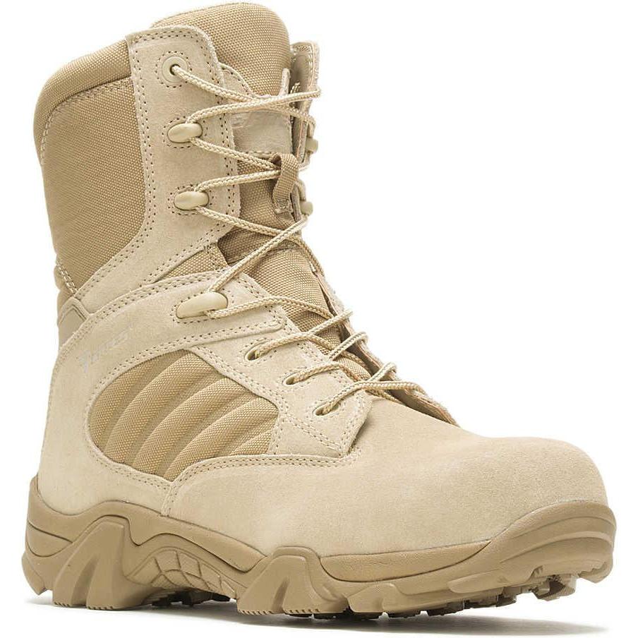 Bates Men's GX 8 Comp Toe Side Zip Desert Work Boot - Tan - E02276 4 / Medium / Desert Tan - Overlook Boots