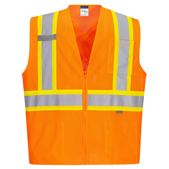 Portwest Hi-Vis X Back Contrast Vest - Orange - 12 Pack - CA101 S / Orange - Overlook Boots