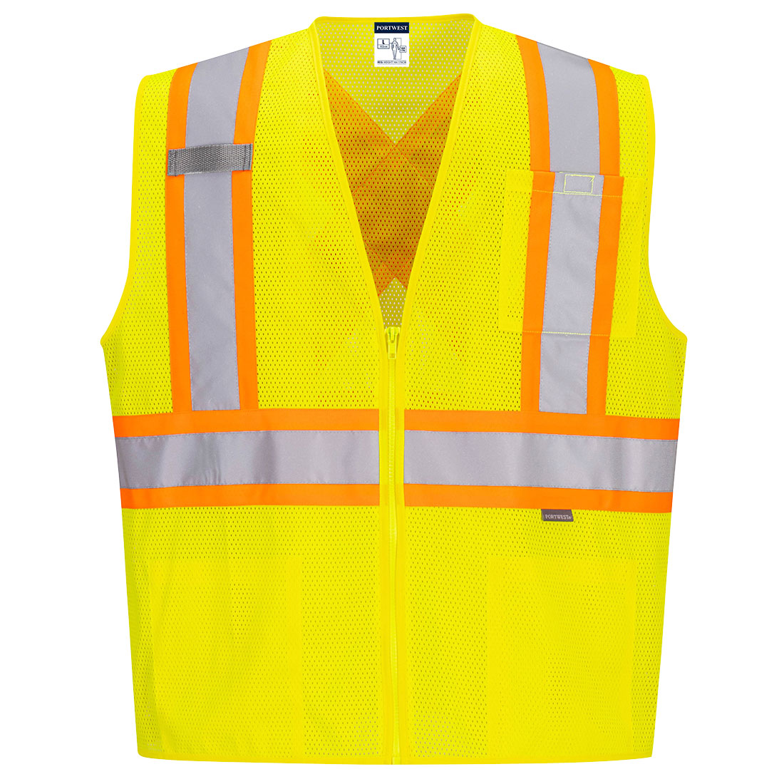 Portwest Hi-Vis X Back Contrast Vest - Yellow - 12 Pack - CA101 S - Overlook Boots