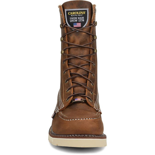 Carolina Men's Ferric USA Made 8" Steel toe Moc Toe Work Boot - Brown - CA7516 - Overlook Boots