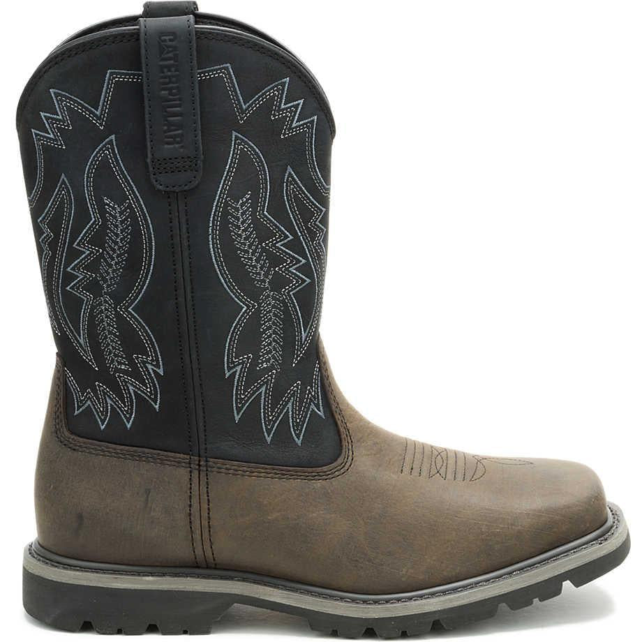 Cat Men's Colorado Frontier Soft Toe Western Work Boot - Grey - P51093 - Overlook Boots