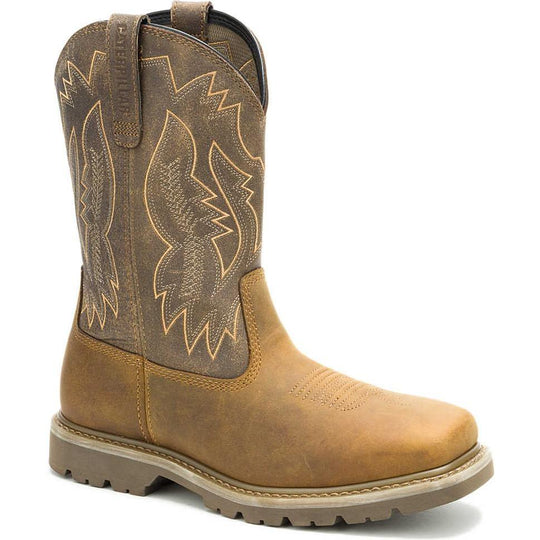 Cat Men's Colorado Frontier Soft Toe Western Work Boot - Pyramid - P51094 6 / Medium / Brown - Overlook Boots