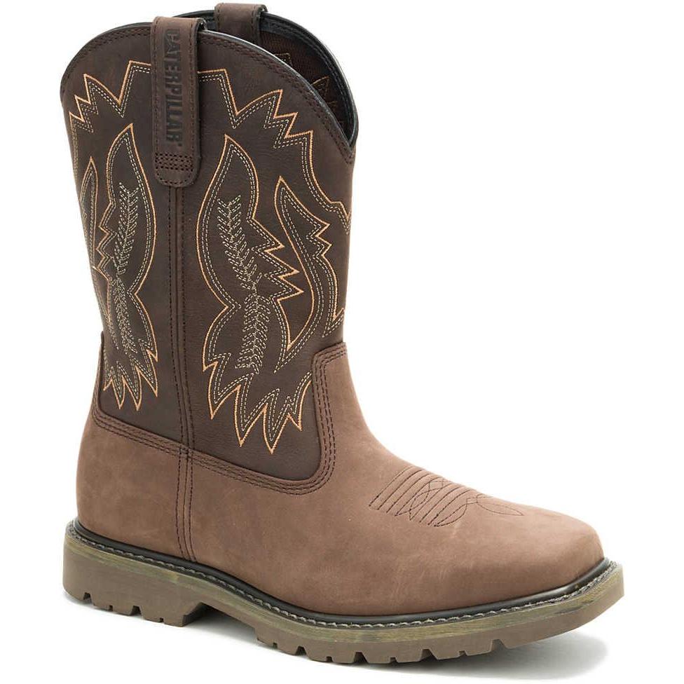 Cat Men's Colorado Frontier Soft Toe Western Work Boot - Coffee - P51095 - Overlook Boots