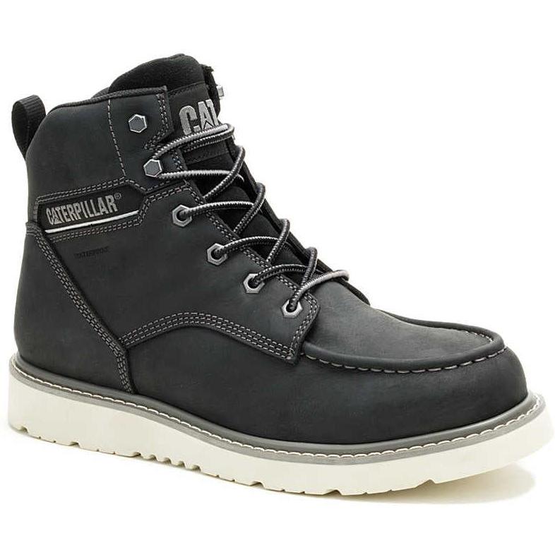 Cat Men's Reclaimer Soft Toe Waterproof Wedge Work Boot - Black - P51106 6 / Medium / Black - Overlook Boots