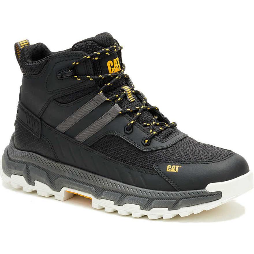 Cat Men's Booster Vent Slip Resistant Wedge Work Boot- Black- P51114 6 / Medium / Black - Overlook Boots