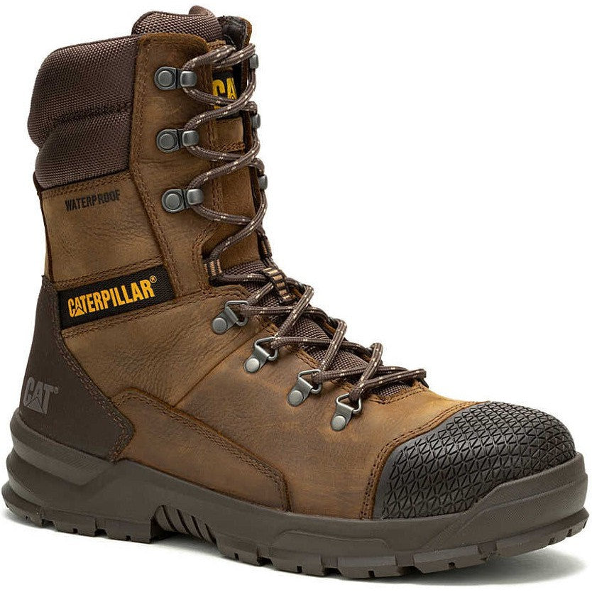 Cat Men's Accomplice X 8" Steel Toe Waterproof Work Boot - Brown - P91642 7 / Medium / Brown - Overlook Boots