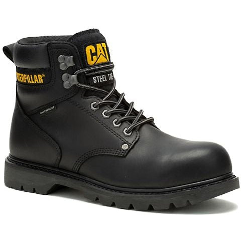 Cat Men's Second Shift Steel Toe Waterproof Slip Resistant Work Boot -Black- P91658 - Overlook Boots