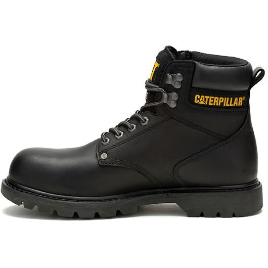 Cat Men's Second Shift Steel Toe Waterproof Slip Resistant Work Boot -Black- P91658 - Overlook Boots