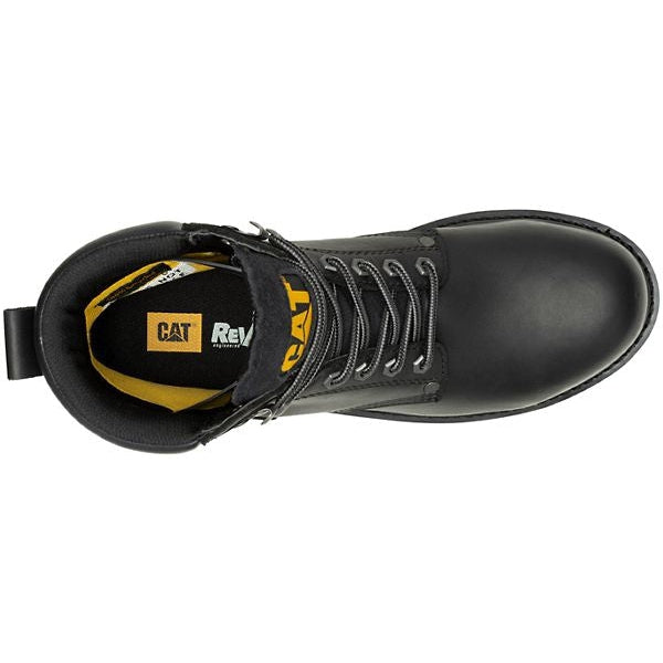 Cat Men's Second Shift Steel Toe Waterproof Slip Resistant Work Boot -Black- P91658 - Overlook Boots