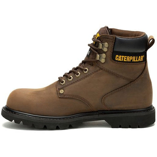 Cat Men's Second Shift Steel Toe Waterproof Slip Resistant Work Boot -Brown- P91660 - Overlook Boots