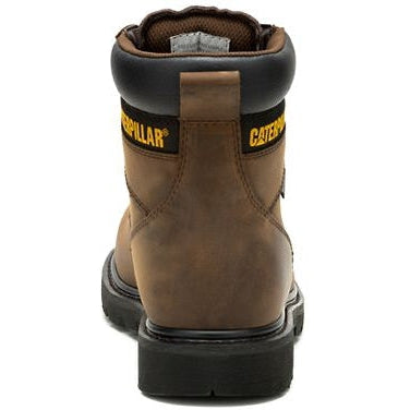 Cat Men's Second Shift Steel Toe Waterproof Slip Resistant Work Boot -Brown- P91660 - Overlook Boots
