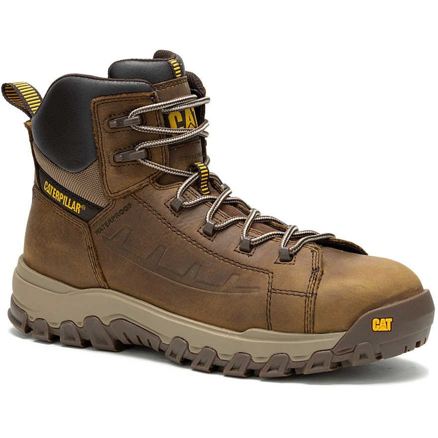 Cat Men's Threshold Rebound Composite Toe Waterproof Work Shoe Pyramid - P91699 7 / Medium / Brown - Overlook Boots