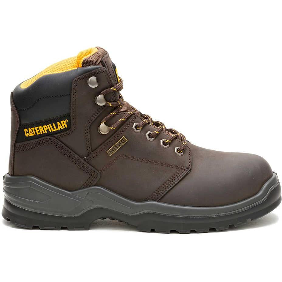 Cat Men's Striver Steel Toe WP Slip Resistant Work Boot- Brown- P91720 - Overlook Boots