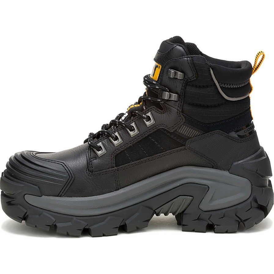 Cat Men's Invader Max Composite Toe Waterproof Slip Resistant Work Boot -Black- P91728 - Overlook Boots
