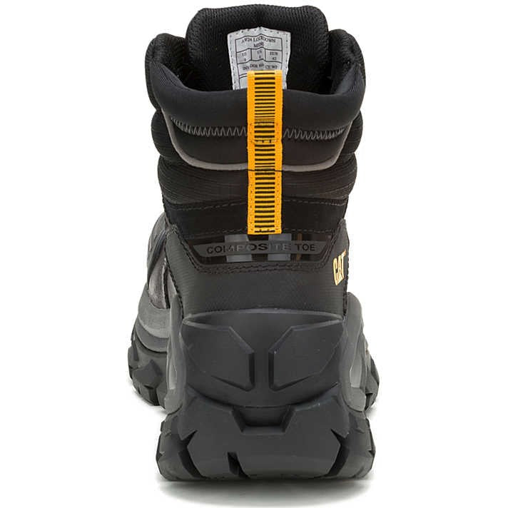 Cat Men's Invader Max Composite Toe Waterproof Slip Resistant Work Boot -Black- P91728 - Overlook Boots