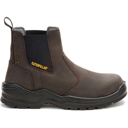 Cat Men's Striver Steel Toe Waterproof Chelsea Work Boot - Brown - P91758 - Overlook Boots
