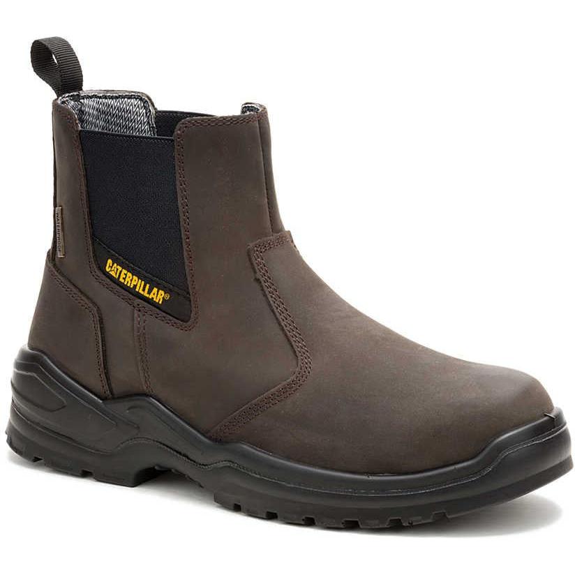 Cat Men's Striver Steel Toe Waterproof Chelsea Work Boot - Brown - P91758 14 / Medium / Brown - Overlook Boots