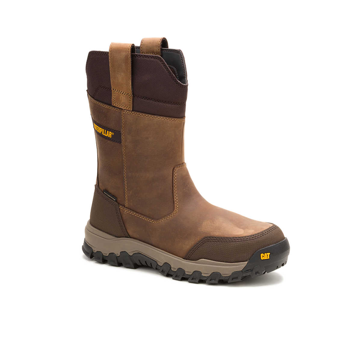 Cat Men's Threshold Rebound Steel Toe Waterproof Wellington Work Boot - Bison - P91772 7 / Medium / Brown - Overlook Boots