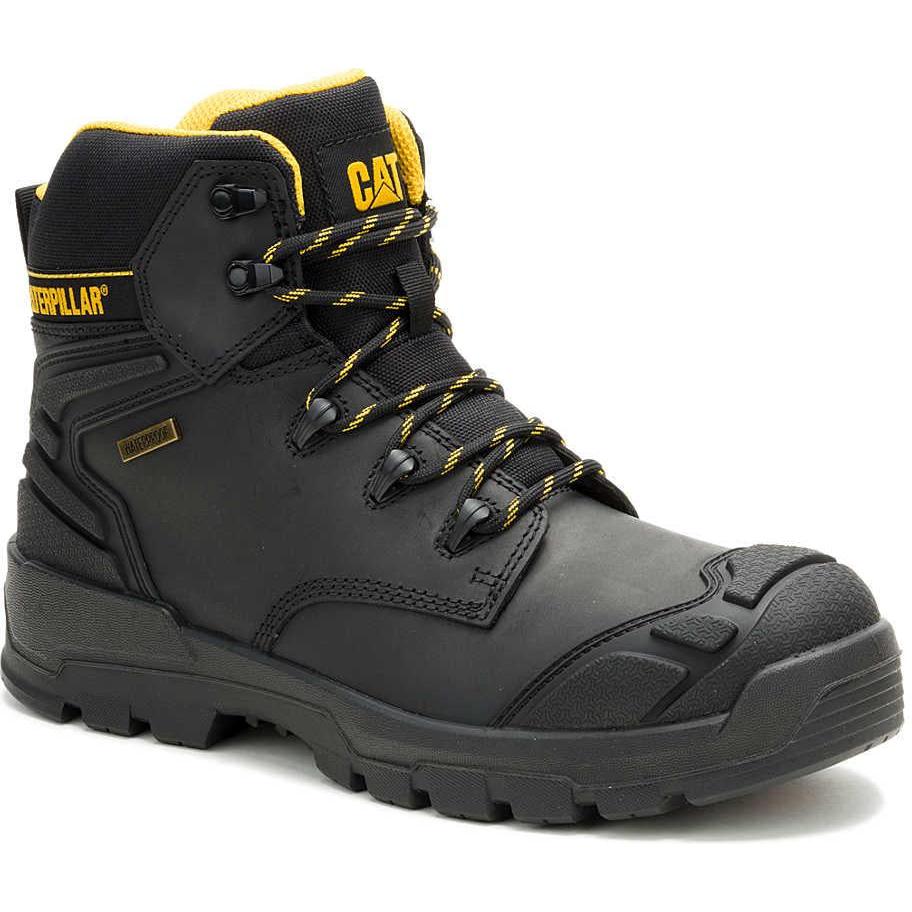 Cat Men's Striver XL Steel Toe Waterproof Lace Up Work Boot- Black- P91815 6 / Medium / Black - Overlook Boots