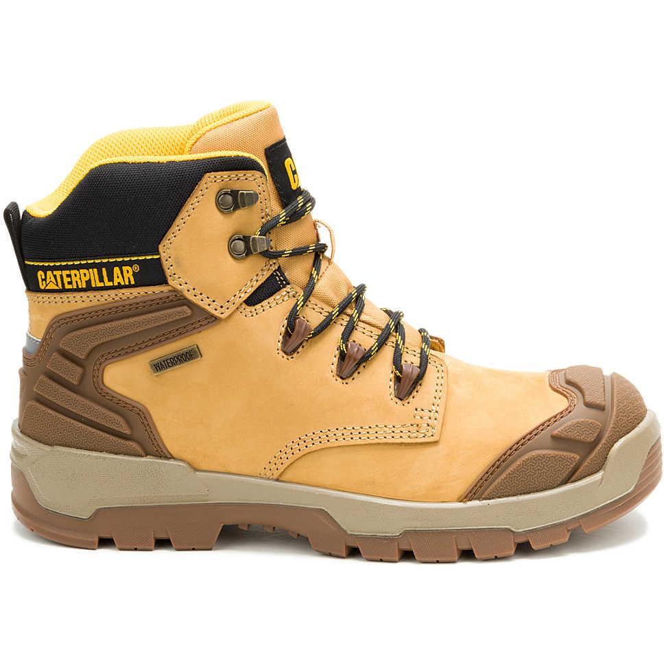 Cat Men's Striver XL Steel Toe Waterproof Lace Up Work Boot - Honey- P91817 - Overlook Boots