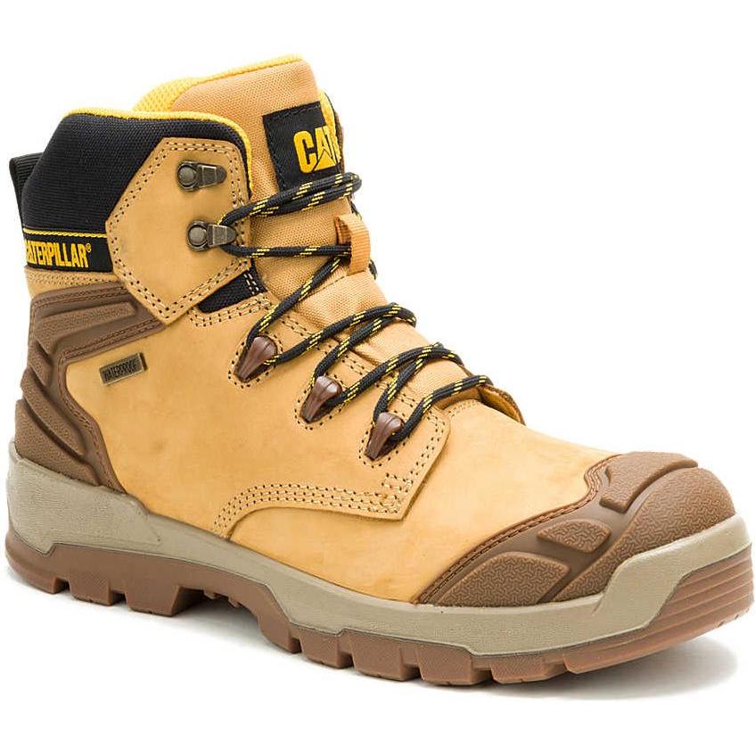 Cat Men's Striver XL Steel Toe Waterproof Lace Up Work Boot - Honey- P91817 6 / Medium / Honey - Overlook Boots
