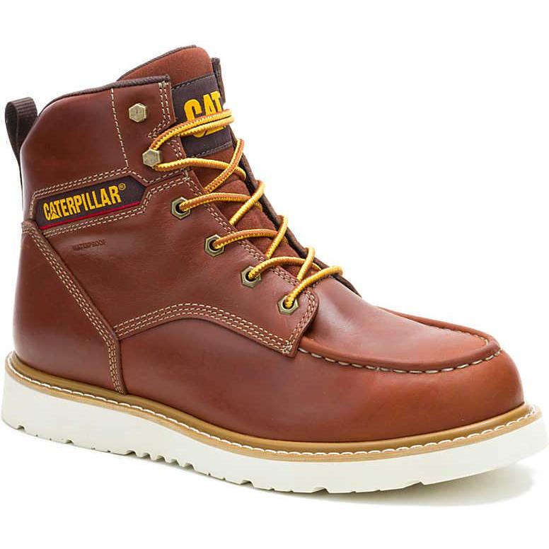 Cat Men's Reclaimer Steel Toe Waterproof Wedge Work Boot - Brown - P91835 6 / Medium / Sudan Brown - Overlook Boots