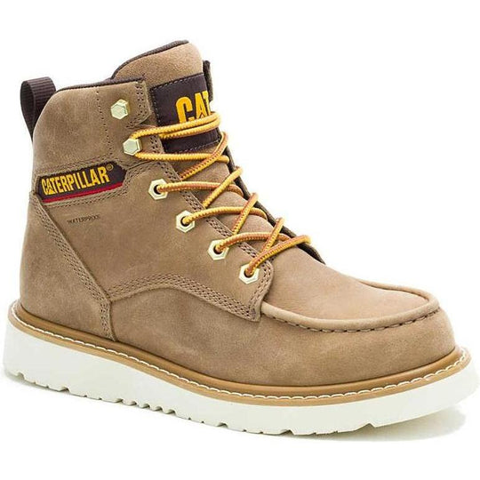 Cat Women's Reclaimer Soft Toe Waterproof Wedge Work Boot - Sand - P51100 5 / Medium / Sand - Overlook Boots