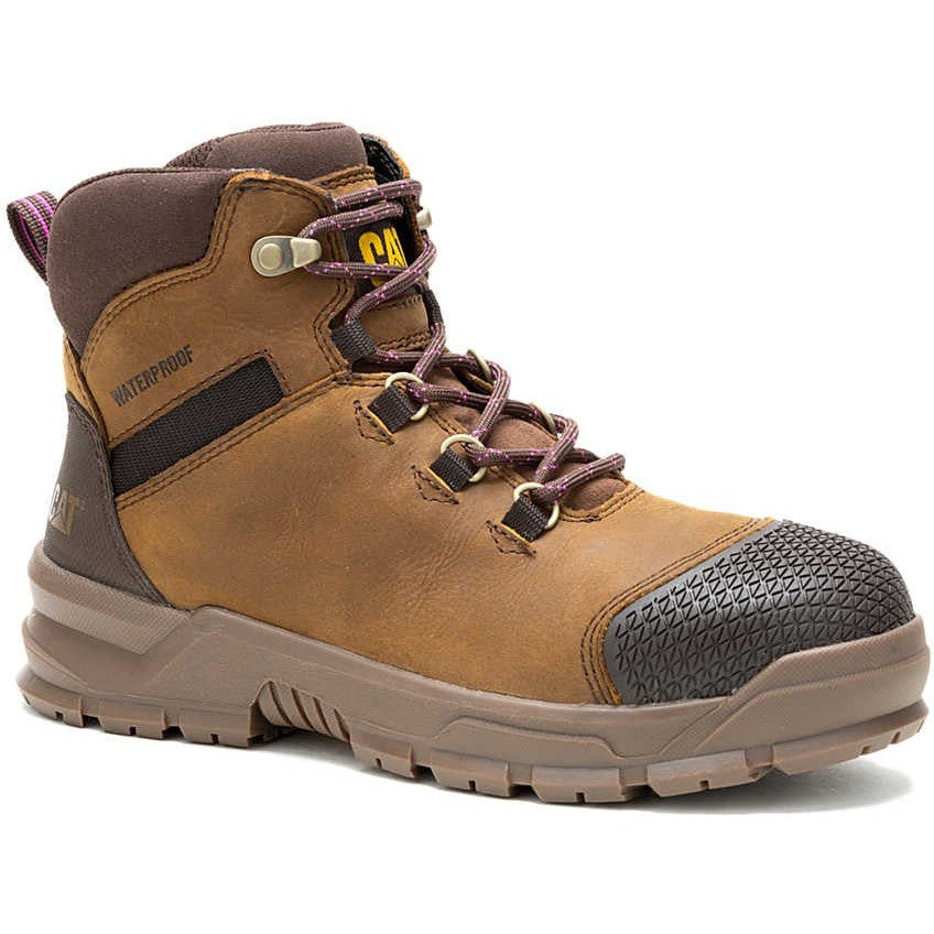 Cat Women's Accomplice X Steel Toe Waterproof Work Boot -Crisp- P91632 5 / Medium / Brown - Overlook Boots