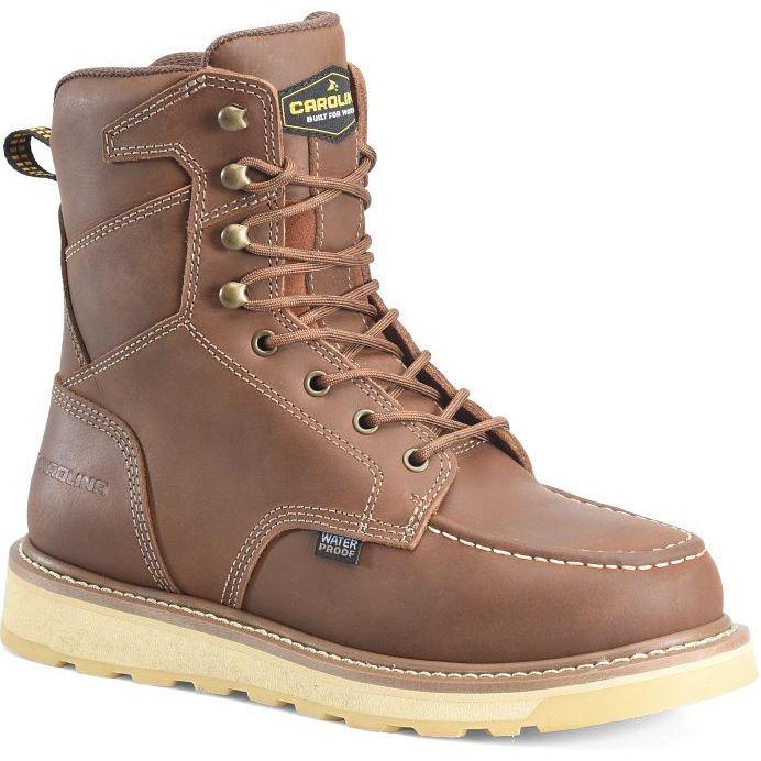 Carolina Men's Gruntz 8" Soft Toe WP Work Boot- Brown- CA3602 8 / Medium / Brown - Overlook Boots