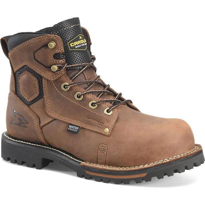 Carolina Men's Pitstop 6" Carbon Composite Toe Waterproof Work Boot - Brown - CA7542 7 / Medium / Brown - Overlook Boots