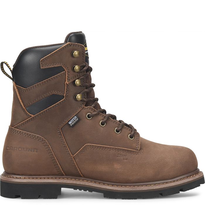 Carolina Men's Gruntz 8" Steel Toe Waterproof Steel Toe Work Boot - Brown - CA3599 - Overlook Boots