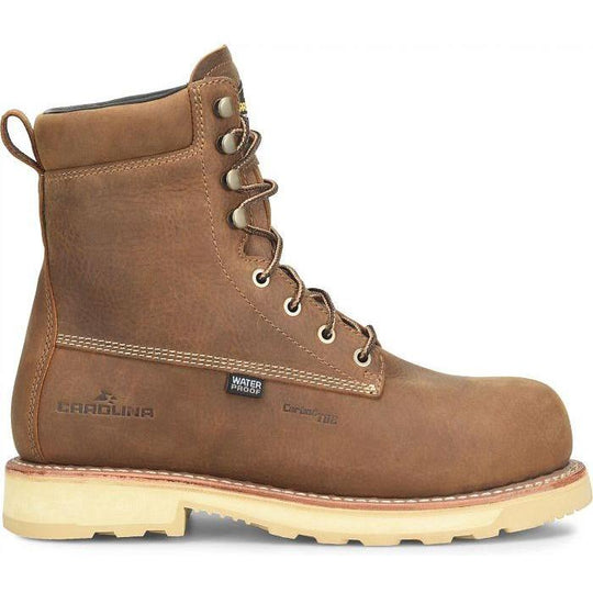 Carolina Men's Staple Gun 8" Comp Toe Waterproof Work Boot- Brown- CA7574 - Overlook Boots