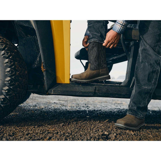 Cat Men's Colorado Frontier Steel Toe Western Work Boot - Grey - P91796 - Overlook Boots