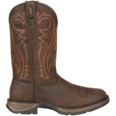 Durango Men's Rebel 12" Soft Toe Pull On Western Classic Boot- Chocolate- DB5464 - Overlook Boots