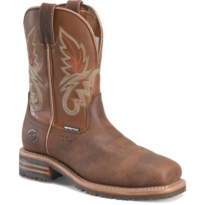 Double H Men's Carson 10" Comp Toe Waterproof Western Work Boot - Brown - DH4161 7.5 / Medium / Brown - Overlook Boots